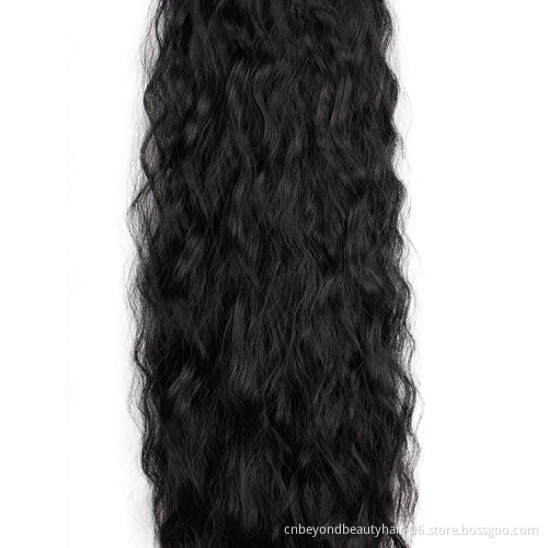 wholesale Private Label Cruly Synthetic Hair ponytail for Women Natural Hair wrap around Clip in hair Ponytail